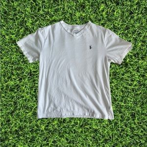 Boys White Polo Cotton Jersey Crewneck Tee